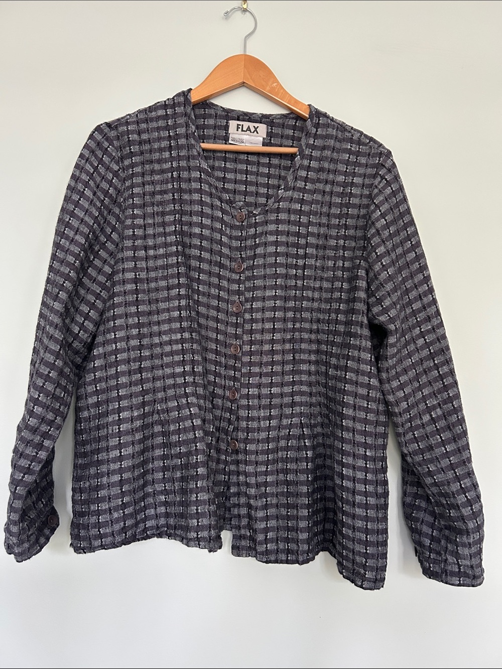 Flax Checked Button-Down Shirt